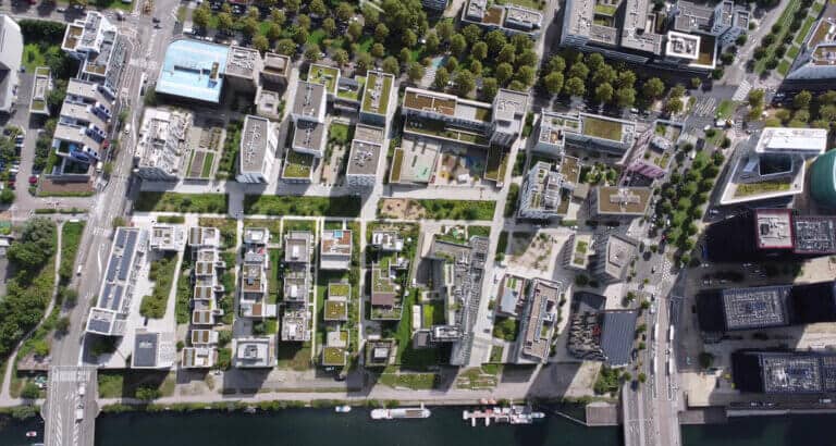 Vue aérienne de l'Ecoquartier Danube